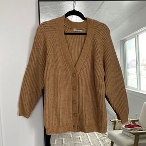 Camel Knit Button Down Sweater